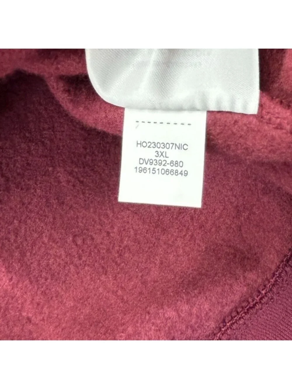Nike Air Jordan Essentials Holiday Fleece Hoodie 3XL Burgundy NWT DV9392-680